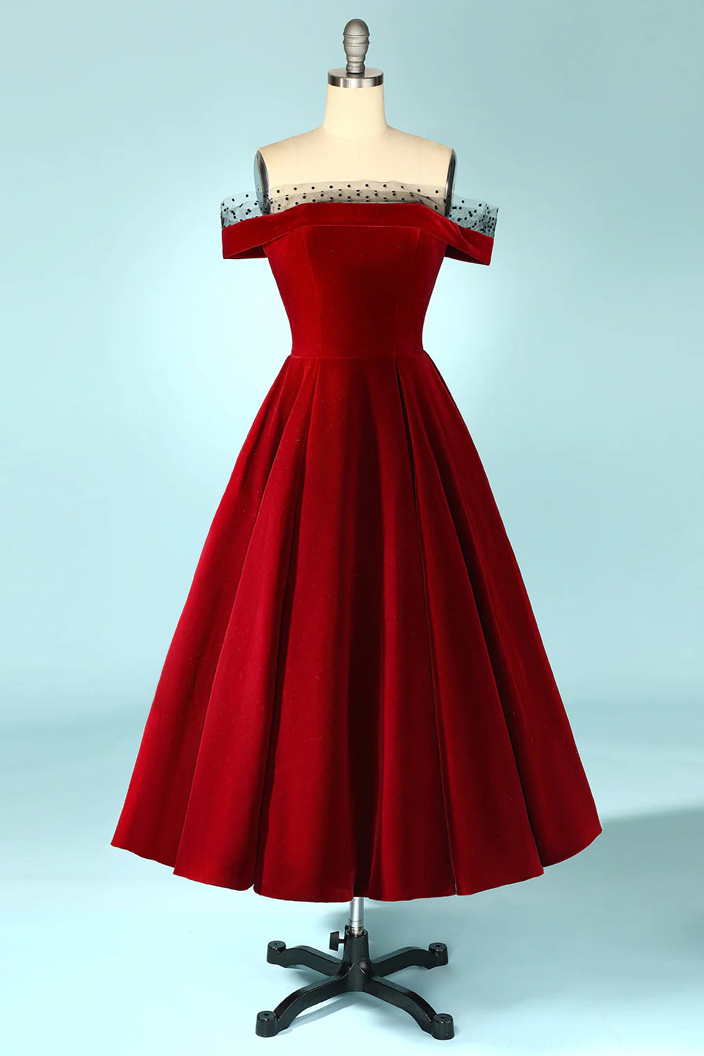 Off the Shoulder Velvet Prom Dress